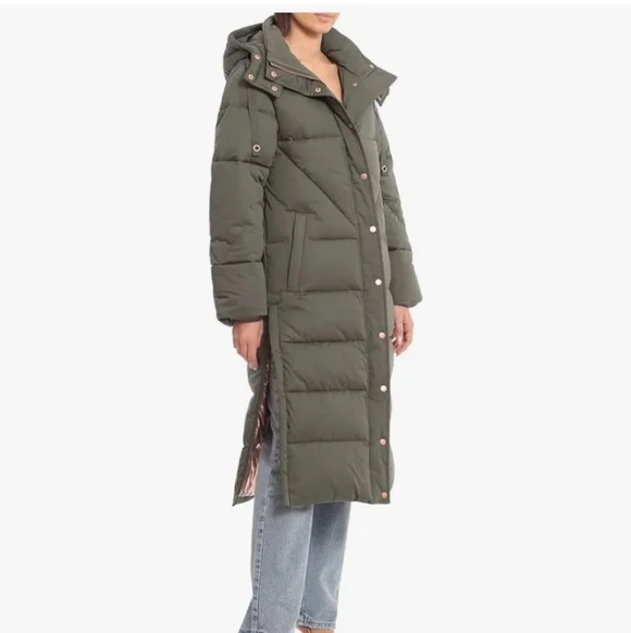 Avec Les Filles Rust Ultra Long Maxi Water Repellent Coat Rose Gold Hardware - Picture 8 of 9